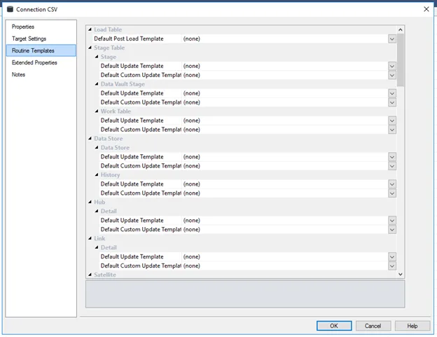 Default template in WhereScape