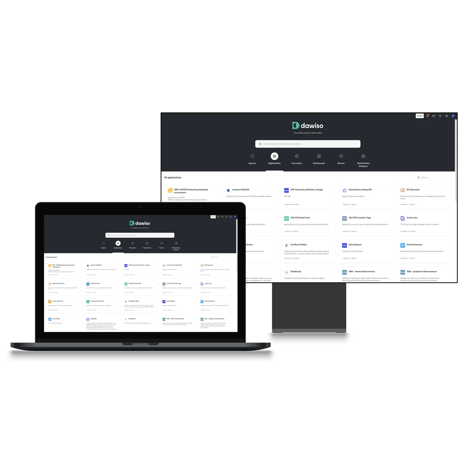 Dawiso platform screenshots